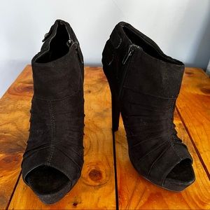 Black Peep Toe Bootie